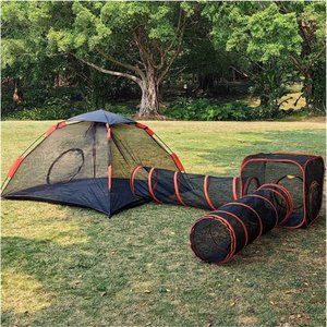 4-in-1 Outdoor Cat Tent with Cat Tunnel, Cat Playpen Play Tents